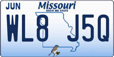 MO license plate WL8J5Q