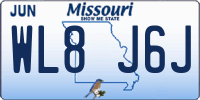 MO license plate WL8J6J