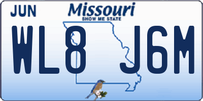 MO license plate WL8J6M