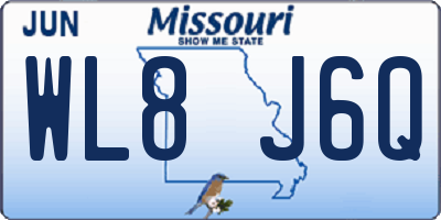 MO license plate WL8J6Q