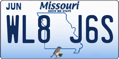 MO license plate WL8J6S