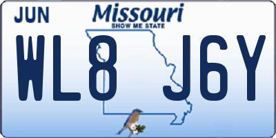 MO license plate WL8J6Y