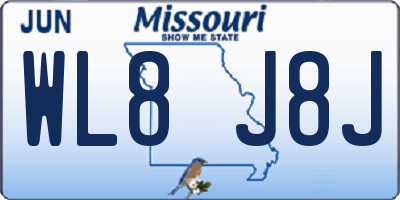 MO license plate WL8J8J