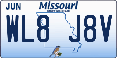 MO license plate WL8J8V