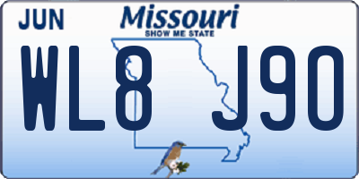 MO license plate WL8J9O