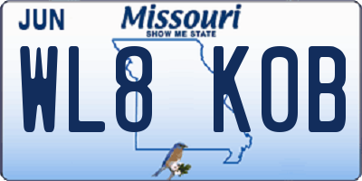 MO license plate WL8K0B