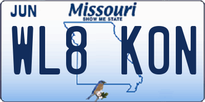 MO license plate WL8K0N