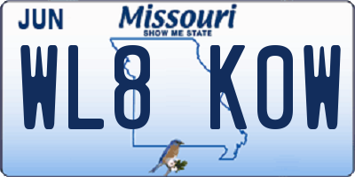 MO license plate WL8K0W
