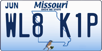 MO license plate WL8K1P