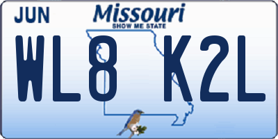 MO license plate WL8K2L