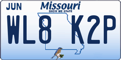 MO license plate WL8K2P
