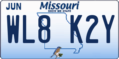 MO license plate WL8K2Y