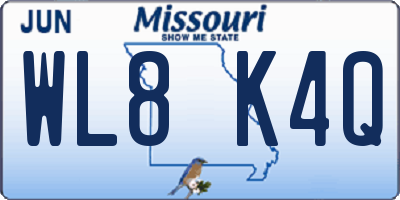 MO license plate WL8K4Q