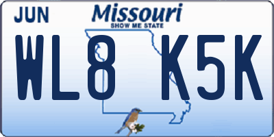 MO license plate WL8K5K