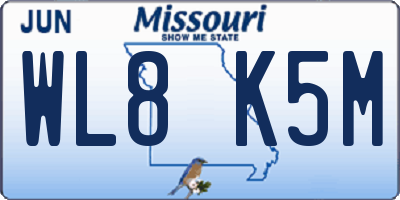 MO license plate WL8K5M