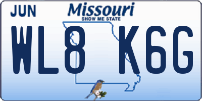 MO license plate WL8K6G