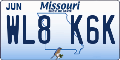 MO license plate WL8K6K