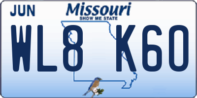 MO license plate WL8K6O