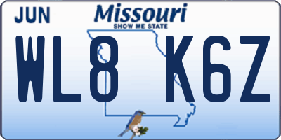 MO license plate WL8K6Z