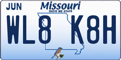 MO license plate WL8K8H