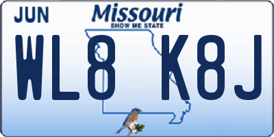 MO license plate WL8K8J
