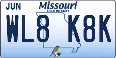 MO license plate WL8K8K