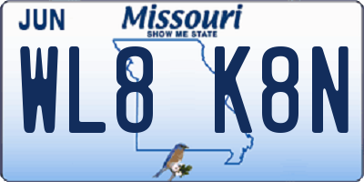 MO license plate WL8K8N