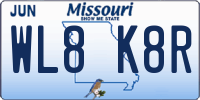 MO license plate WL8K8R