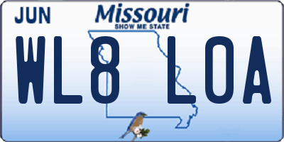 MO license plate WL8L0A