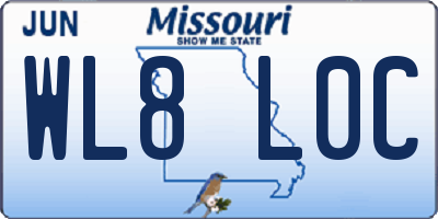 MO license plate WL8L0C
