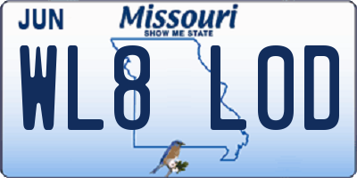 MO license plate WL8L0D