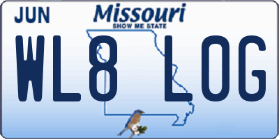 MO license plate WL8L0G