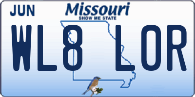 MO license plate WL8L0R