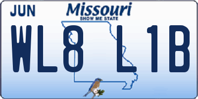MO license plate WL8L1B