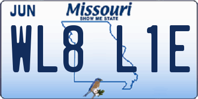 MO license plate WL8L1E