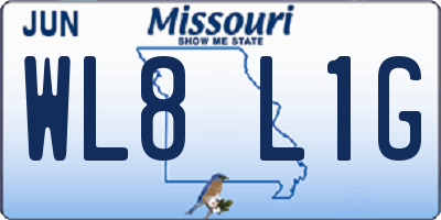MO license plate WL8L1G