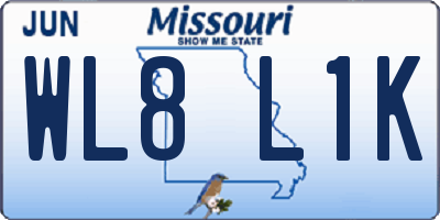 MO license plate WL8L1K