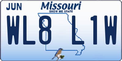 MO license plate WL8L1W