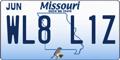 MO license plate WL8L1Z