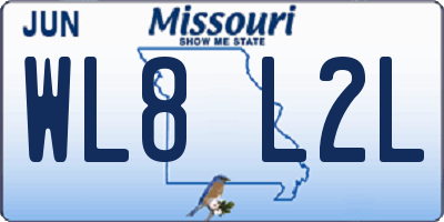 MO license plate WL8L2L