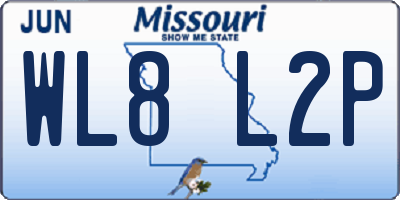 MO license plate WL8L2P