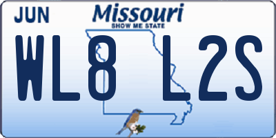MO license plate WL8L2S