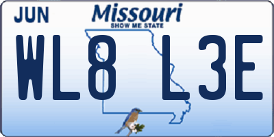 MO license plate WL8L3E