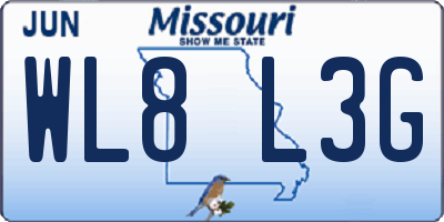 MO license plate WL8L3G