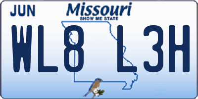 MO license plate WL8L3H