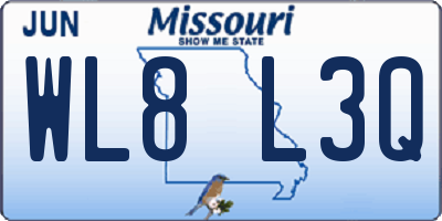 MO license plate WL8L3Q