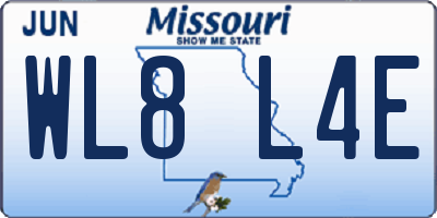 MO license plate WL8L4E