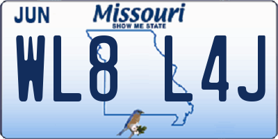 MO license plate WL8L4J