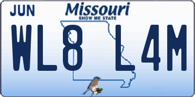 MO license plate WL8L4M