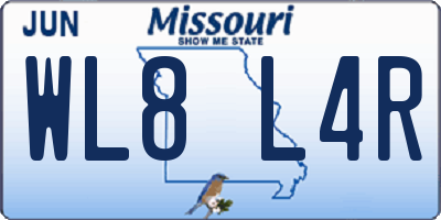 MO license plate WL8L4R